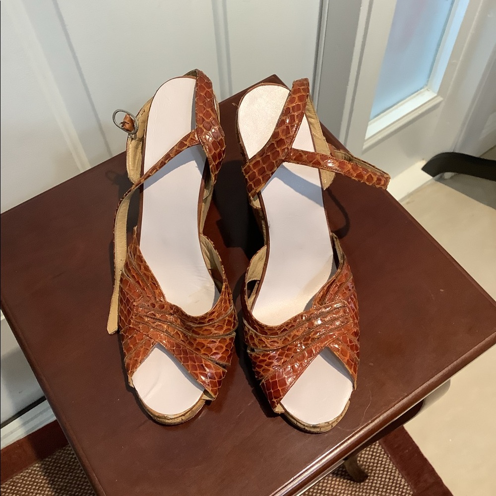 Vintage Exotic Python Leather Sandals - image 3